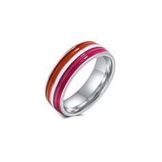 Lesbian Pride Ring Ring PRIDE MODE Lesbian Flag Tattoo Ideas, Lesbian Rings, Lesbian Accessories, Lesbian Ring, Pride Event, Calm Space, Piercings Ideas, Lesbian Pride Flag, Grunge Accessories