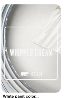 a white paint color with the words whipped cream on it and an image of a wire