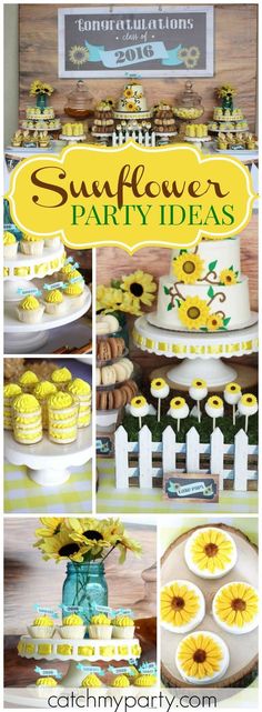 the sunflower party ideas are perfect for any child's first birthday or baby shower