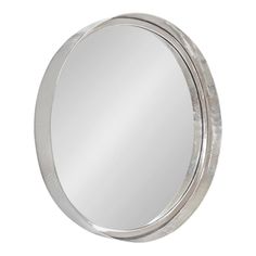 Bring depth to your space with the modern glamour of the Samana modern mirror from Kate and Laurel. This vibrant mirror features a premium, polished stainless steel silver finish on its round frame for stand-out piece in any entryway, living room, or bathroom in your home. The frame also includes a hand-hammered detailing on its frame for a unique accent your guests can't help but love. This mirror has a 24 inch diameter with a 3.25 inch deep profile, providing a unique and dimensional statement Silver Wall Mirror, Framed Wall Mirror, Chic Bathrooms, Modern Mirror, Framed Mirror Wall, Bathroom Vanity Mirror, Round Mirror, Mirrors Wayfair, Modern Round