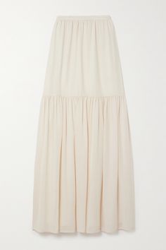 Max Mara's modern and sophisticated approach makes its styles so timeless. This 'Cafila' skirt is made from wool-gauze and falls in tiers to a maxi hem. Wear yours with a square-neck tank or lightweight sweater. Lightweight Sweater, Light Weight Sweater, Max Mara, Women Collection, Square Neck, Luxury Design, Maxi Skirt, Porter, Silk