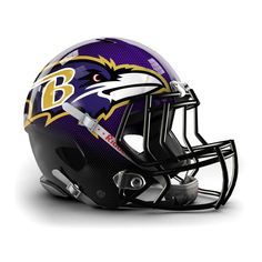 the baltimore ravens football helmet is shown on a white background