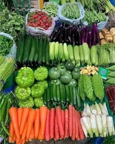 many different types of vegetables are on display