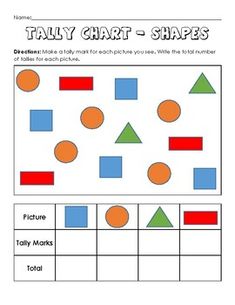 a worksheet with different shapes and numbers