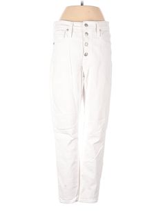 Madewell Jeans Size: 27 White Bottoms - used. 90% COTTON, 8% POLYESTER, 2% ELASTANE, Cropped, High Rise | Madewell Jeans - High Rise: White Bottoms - Size 27 White Bottoms, Madewell Jeans, High Jeans, White Jeans, Madewell, Womens Bottoms, Jeans Size, Women Handbags, High Rise