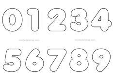 the numbers are outlined in black and white