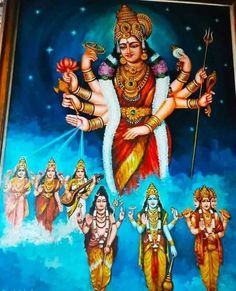 an oil painting on canvas depicting deities