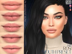 the lips are all different colors and shapes