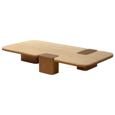 a wooden table with two different sections on it