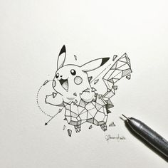 a drawing of a pikachu holding a piece of paper