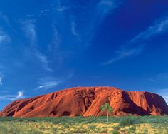 a large rock in the middle of nowhere