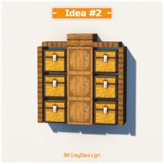 an image of a wooden cabinet with drawers on the front and bottom, as well as text that reads idea 2