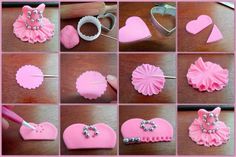 there are many pictures of different items made out of fondant