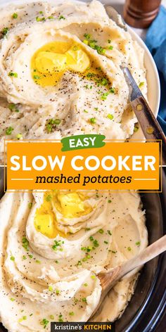 Easy crockpot mashed potatoes are the best make ahead Thanksgiving side dish! Creamy and perfect for serving with turkey or your favorite family meals! Make Ahead Mashed Potato Casserole, Make Ahead Potatoes For A Crowd, Easy Crockpot Mashed Potatoes, Thanksgiving Mashed Potatoes, Delicious Mashed Potatoes, Make Ahead Thanksgiving, Slow Cooker Mashed Potatoes, Mashed Potatoes Thanksgiving, Make Ahead Mashed Potatoes