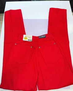 "Rockie jeans. NWT. Excellent condition. Perfect color  Waist: 24/25\" Hip: 18\" Rise: 12\" Inseam: 34\"" Red High-rise Jeans For Spring, Red High Rise Jeans For Spring, High Rise Red Jeans For Spring, Red Mid-rise Jeans With Five Pockets, Casual High Rise Red Jeans, Casual Red High-rise Jeans, Casual Red High Rise Jeans, Red Mid-rise Jeans, Red High Rise Jeans With Five Pockets