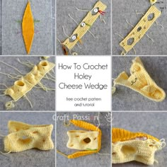 how to crochet a holey cheese wedge