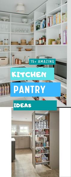 the kitchen pantry is filled with lots of items