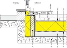 a drawing shows the details of an external wall and how it's made out of concrete