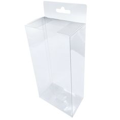 an empty clear box with no lid is shown on a white background for display purposes