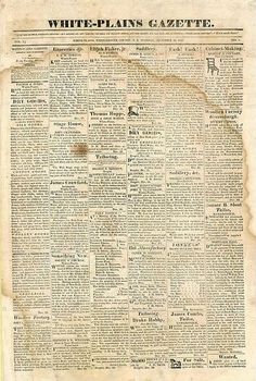 an old newspaper with the word white plains gazette written on it's front page