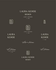 logos designed by lauren kehoe for an interior design firm in new york, ny