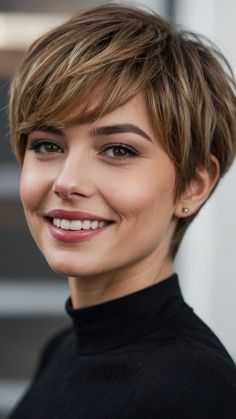 Womens Short Hair With Bangs, Short Hair Women Round Face, Short Chic Hair, Woman Short Hair, Hair Cut Ideas, Kort Bob, Trendy Short Hairstyles, Haircut Tip, Short Hair Cut