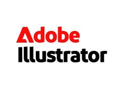 adobe logo with the words adobe illustrator in red and black on a white background