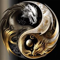 an image of two dragon yin yangs on a cell phone with the caption's name below it