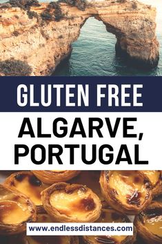 an advertisement for gluten free algarve portugal on the coast