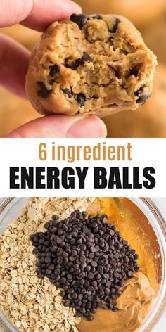 the best energy balls recipe is made with oats, peanut butter and chocolate chips