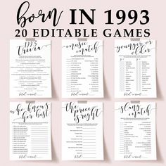 the printable wedding game is shown in black and white with calligraphy on it