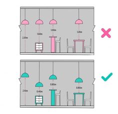 the floor plan for a restaurant with different tables and chairs, one in pink and green