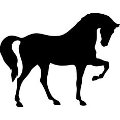 a black silhouette of a horse on a white background