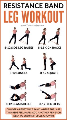 the resistance band leg workout poster shows how to use it for strength, flexibility and flexibility