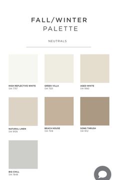 the color scheme for fall / winter palette neutrals