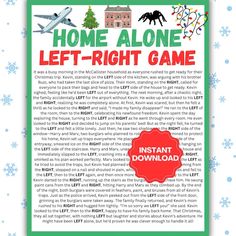 the front cover of home alone left - right game, with snowflakes around it