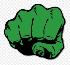 a green fist sticker on a white background