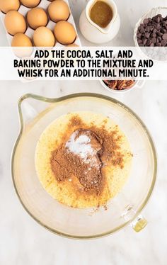 ingredients to make chocolate and baking powder for an additional minute