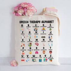 "Speech Therapy Alphabet Tote, ABC of Speech Therapist, SLP SLPA Bag, Speech Pathologist Tote Bag, Slp Tote, Speech Appreciation Gift Bag Choose your own set of Christmas decorations to make your tree hip, traditional, or funky to suit your unique style. These custom-made Christmas ornaments can be the perfect heirloom to use year after year, generation after generation. *Material: 100% cotton sheeting *Lightweight and compact *Handle Length: 21.5\" (54.61cm) *One size *Care instructions Remove Speech Teacher Gifts, Slp Appreciation Gifts, Speech Pathologist Gifts, Slp Gift Ideas, Gift For Speech Therapist, Speech Therapy Gifts Ideas, Speech Therapy Gifts, Speech Teacher Gifts Ideas, Slp Gifts