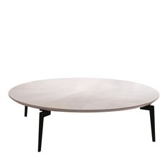 a white table with black legs on a white background