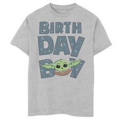 Your Jedi will love celebrating his birthday with this boys' Star Wars Grogu "Birthday Boy" tee Your Jedi will love celebrating his birthday with this boys' Star Wars Grogu "Birthday Boy" tee Crewneck Short sleevesFABRIC & CARE Cotton, polyester Machine wash Imported Size: Small. Color: Athletic Heather. Gender: male. Age Group: kids. Pattern: Graphic. Grogu Birthday, The Mandalorian Grogu, Mandalorian Grogu, Face Graphic, Boys Graphic Tee, Kids Pattern, Big Face, The Mandalorian, Boy Tees