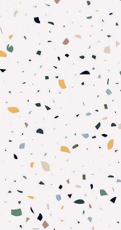 an abstract background with many different shapes and sizes, including black, yellow, green, blue