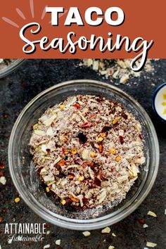 taco seasoning recipe in a glass bowl