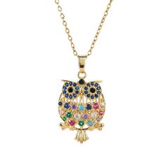 Fashion Element: Owl Style: Natural Gems Necklace, Evil Eye Hamsa, Owl Pendant Necklace, Evil Eye Necklace Gold, Hamsa Pendant, Necklace Cute, Gem Necklace, Protection Necklace, Owl Pendant