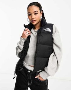 The North Face 1996 Retro Nuptse down puffer vest in black | ASOS Black Sporty Puffer Vest, Black Winter Vest For Outdoor Activities, Winter Black Vest For Outdoor Activities, Black Vest For Winter Outdoor Activities, Black Puffer Jacket For Hiking, Black Winter Hiking Vest, Winter Hiking Black Vest, Functional Black Winter Vest, Functional Puffer Vest For Streetwear