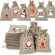 PRICES MAY VARY. Reusable and Durable Material: Our Christmas burlap bags are hand-printed, made of natural burlap, which is breathable, safe, natural, washable, and good for people's health. The Christmas mini burlap bags are lightweight and durable, and can be reused many times Lightweight Design: The size of Christmas candy bags is 4×5.6in/10x14 cm. Christmas drawstring gift bags are lightweight and the size is suitable for small Christmas gifts. These small Christmas burlap gift bags are sui Xmas Favors, Christmas Burlap, Linen Bags, Burlap Bags, Christmas Festival, Christmas Clothes, Burlap Christmas, Wrapping Party, Wrapping Paper Christmas