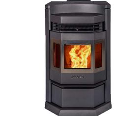 an image of a stove that is in the shape of a tower with flames coming out of it