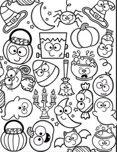 Halloween Kid Coloring Pages, Color Sheets Printable, Spooky Cute Coloring Pages, Halloween Infantil, October Activities, Note Doodles, Colouring Printables, Fall Halloween Crafts, Cartoon Coloring Pages