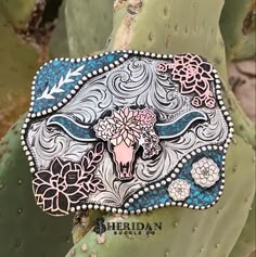 Custom buckles longhorn with turquoise Country Belt Buckles Woman, Womens Western Belt Buckles, Custom Belt Buckles Westerns, Cute Belt Buckles, Belt Buckles Cowgirl, Big Belt Buckle