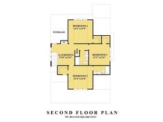 the second floor plan for a home